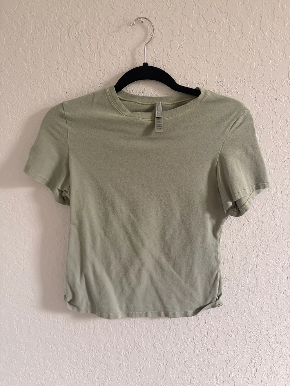 SKIMS Short Sleeve Crewneck Top in Sage